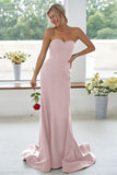 Dark Navy Sweetheart Mermaid Long Bridesmaid Dress