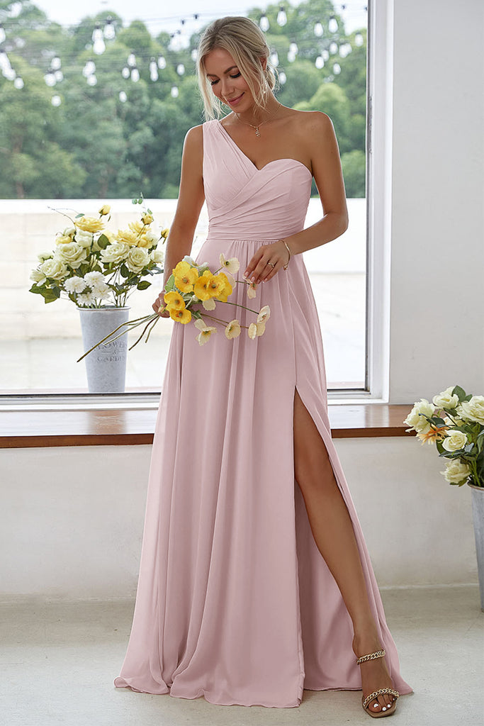 Half Sleeves Long Gown with Slit Peach main image 0