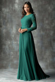 Champagne Rose Chiffon Round Neck Applique Mother of the Bride Dress