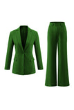 Fuchsia 2 Piece Notched Lapel Business Suits with Pockets