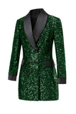 Burgundy Sequined Bodycon Maxi Women's Blazer