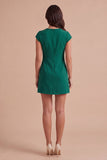 Yellow Floral Cap Sleeves Appliqued Short Cocktail Dress