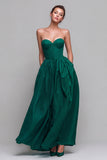 Red and Fuchsia Long Strapless A Line Patchwork Formal Dress