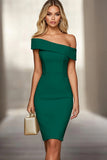 Simple Ivory Satin Bodycon Short Work Dress