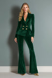 Royal Blue 2 Piece Peak Lapel Velvet Women Prom Formal Suits