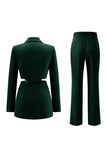 Grey Blue 2 Piece Notched Lapel Cut Out Women Prom Suits