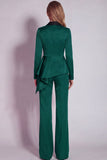 Long Sleeves Burgundy 2 Piece Notched Lapel Business Suits with Drape