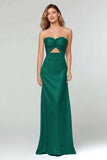 Light Blue Sheath Sweetheart Satin Long Formal Dress