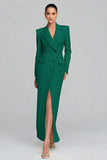 Ivory Single Breasted Sheath Peak Lapel Long Sleeves Blazer Dress