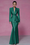 Ivory 2 Piece Peak Lapel Mermaid Long Sleeves Business Suits