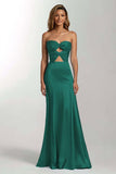 Sky Blue Mermaid Satin Sweetheart Long Formal Dress