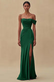 Chiffon Purple Ruched Sheath Formal Dress with Slit