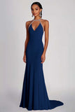 Pink Halter Sheath Floor Length Formal Dress with Beading