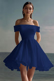 Dusty Sage Chiffon Ruched A Line Short Flowy Graduation Dress