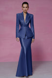Ivory 2 Piece Peak Lapel Mermaid Long Sleeves Business Suits