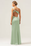 Twilight Elegant Mermaid Pleated Satin Bridesmaid Dress