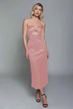 Dark Green Sweetheart Cut Out Sheath Satin Long Formal Dress