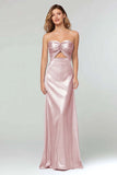 Black Sweetheart Sheath Satin Maxi Formal Dress
