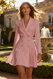 White Peak Lapel Double Breasted A Line Short Blazer Wedding Dress
