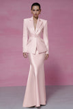 Ivory 2 Piece Peak Lapel Mermaid Long Sleeves Business Suits