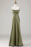 Lace-Up Back Burgundy Long Bridesmaid Dress with Slit