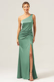 Twilight Elegant Mermaid Pleated Satin Bridesmaid Dress