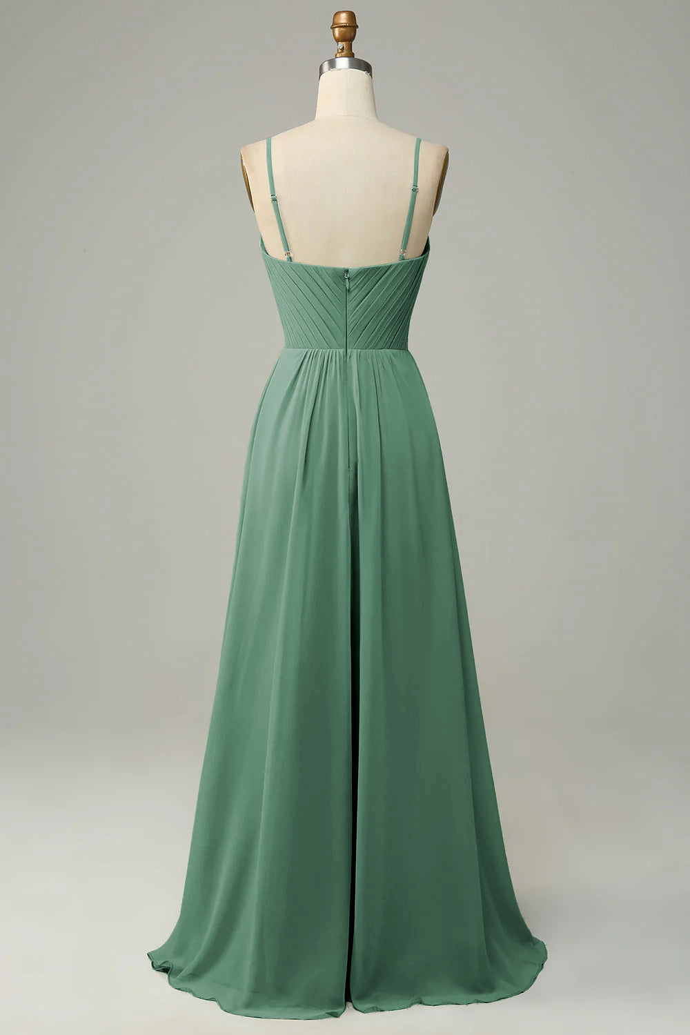 Leely Women Dusty Sage Bridesmaid Dress Spaghetti Straps Sleeveless Formal Dress leelyuk Leely Women Dusty Sage Bridesmaid Dress Spaghetti Straps Sleeveless Formal Dress leelyuk