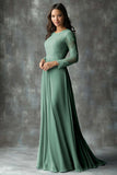 Champagne Rose Chiffon Round Neck Applique Mother of the Bride Dress