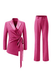 Lilac Peak Lapel 2 Piece Women Prom Suits with Sash