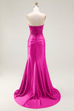 Red Sparkly Sweetheart Mermaid Long Prom Dress with Sequins