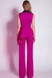 Burgundy 2 Piece Notched Lapel Business Suits with Drape
