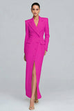 Ivory Single Breasted Sheath Peak Lapel Long Sleeves Blazer Dress