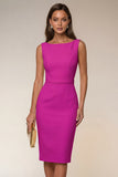 Ivory Bodycon Boat Neck Sleeveless Short Engagement Dress