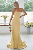 Dark Navy Sweetheart Mermaid Long Bridesmaid Dress