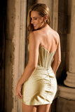 Sparkly Grey Silver Corset Bodycon Short Cocktail Dress with Beading
