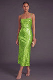 Sparkly Black Spaghetti Straps Mermaid Sequin Long Formal Dress