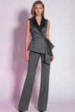 Burgundy 2 Piece Notched Lapel Business Suits with Drape