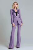 Red 2 Piece Peak Lapel Fitted Women Prom Suits
