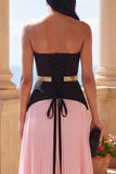 Pink A Line Sweetheart Long Formal Dress