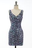 Black Sequin Fitted Prom Dress