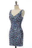 Black Sequin Fitted Prom Dress