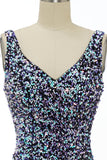 Black Sequin Fitted Prom Dress