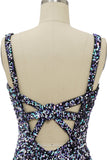 Black Sequin Fitted Prom Dress