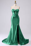 Lilac Sparkly Mermaid Corset Prom Dress with Slit