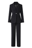 Black 3 Piece Notched Lapel Business Suits with Sleeves
