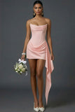 White Bodycon Corset Draped Short Bridal Shower Dress