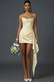 White Bodycon Corset Draped Short Bridal Shower Dress
