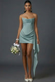 White Bodycon Corset Draped Short Bridal Shower Dress