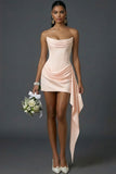 White Bodycon Corset Draped Short Bridal Shower Dress