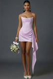 White Bodycon Corset Draped Short Bridal Shower Dress